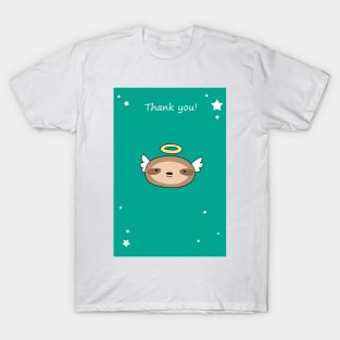 Thank You - Sloth Angel Face T-Shirt